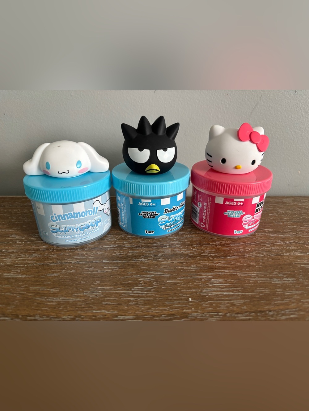 Set of three empty containers